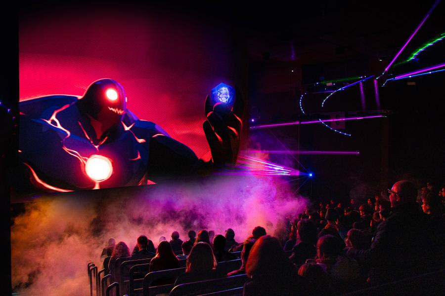 A scene from the 4D attraction "Étincelle: the Curse of the Black Opal" in Futuroscope