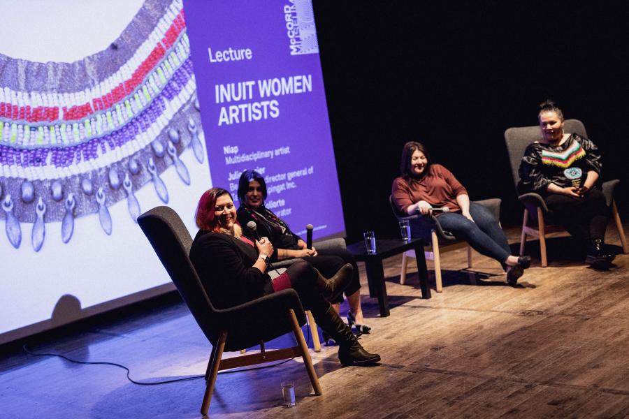 Inuit women artists participate in a roundtable discussion at the McCord Stewart Museum