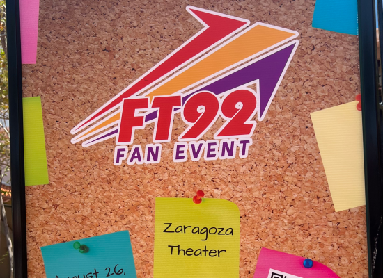 Imagem promocional do quadro de avisos do evento de fãs do FT92