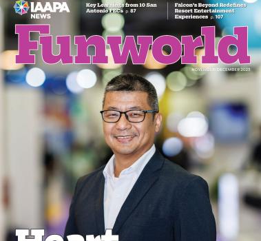 Copertina del numero di novembre/dicembre 2023 della rivista Funworld di IAAPA.