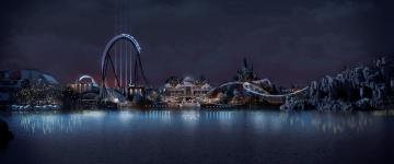 Rendu de VelociCOaster sur Island of Adventure Lagoon proposé par Universal Orlando Resorts