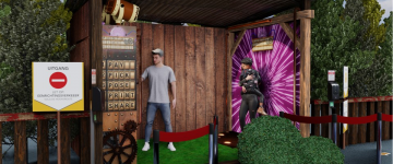 Rendering of contactless photo booth
