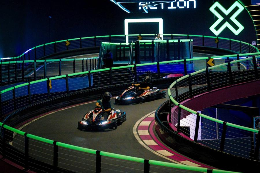 A 360-degree go kart track at a Chip Mong shopping mall in Phnom Penh, Cambodia