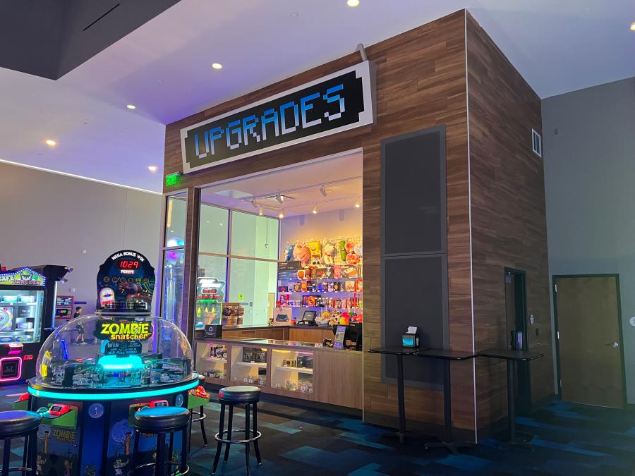 Prize redemption area of the arcade section inside Santikos Entertainment Cibolos in Texas
