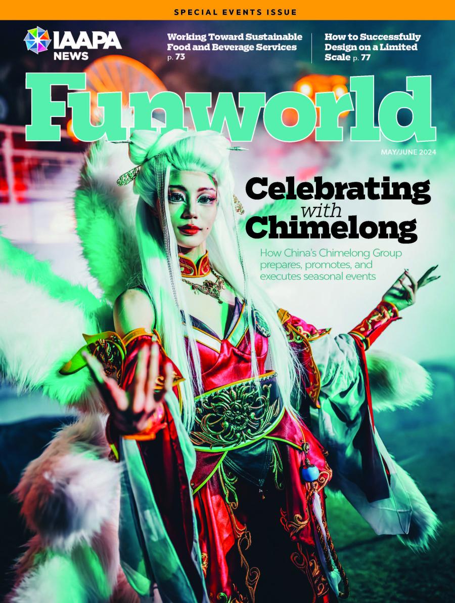 Cover der Mai/Juni-Ausgabe 2024 des Funworld-Magazins der IAAPA