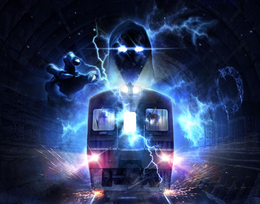 Promotional art design for Ghost Train at Thorpe Park Resort