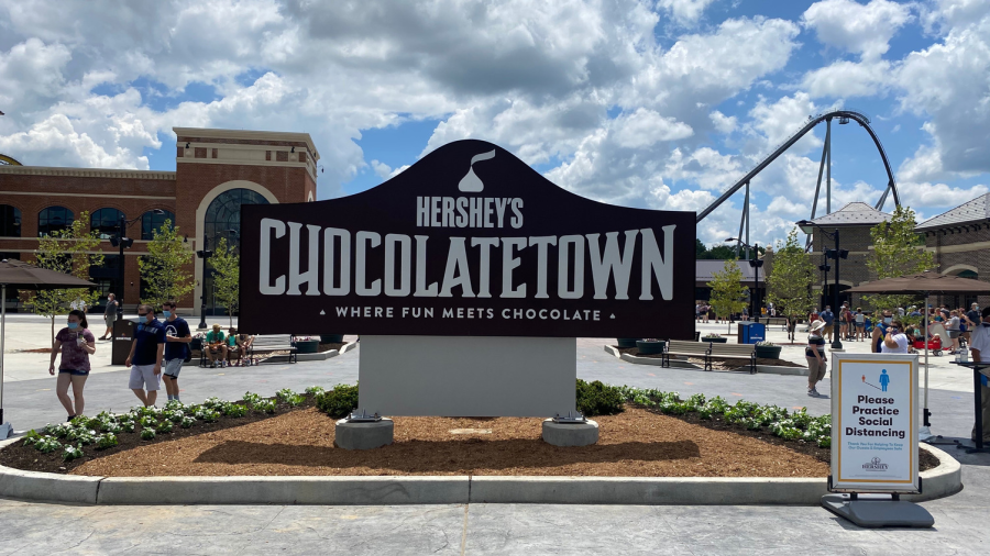 Insegna della città del cioccolato di Hershey