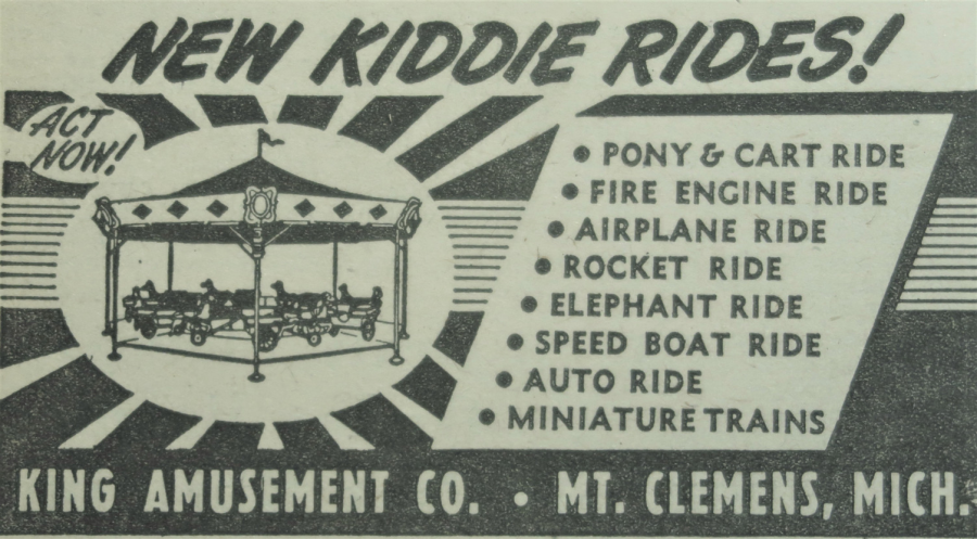 King Amusement Company Kiddie Rides Ad