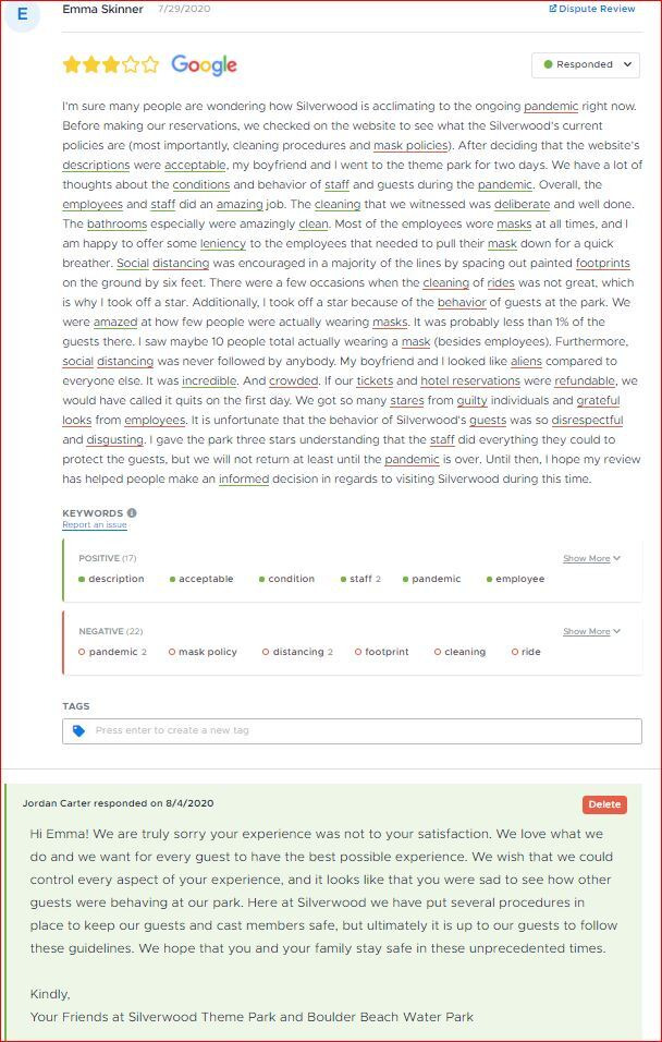 Silverwood Sample Google Response ( (Credit: Silverwood)