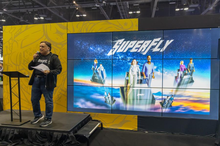 SuperFly attraction reveal from Triotech at IAAPA Expo 2023