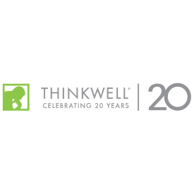 20 aniversario del logotipo de Thinkwell recortado