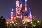The castle at Shanghai Disneyland with crowds